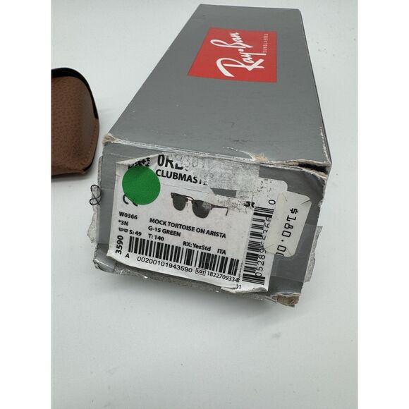 RAY-BAN RB 3016 W0366 HAVANA GOLD CLUBMASTER AUTHENTIC FRAMES SUNGLASSES 49-21 - Picture 12 of 12